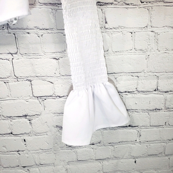 MISSGUIDED Bardot Style Crop Top White Size 2 - Picture 4 of 11